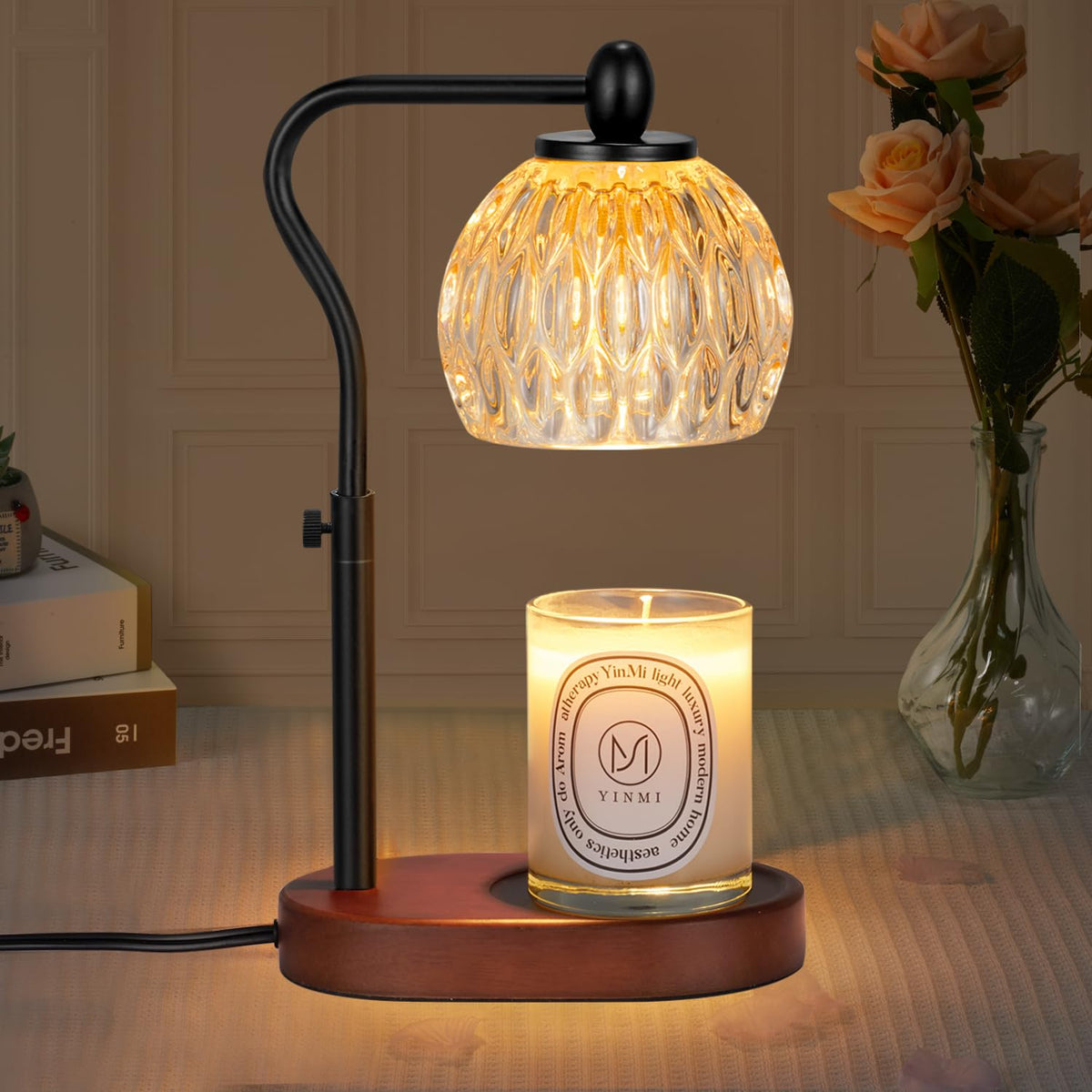 NVRGIUP Candle Lamp base with dimmer for adjustable ambiance.