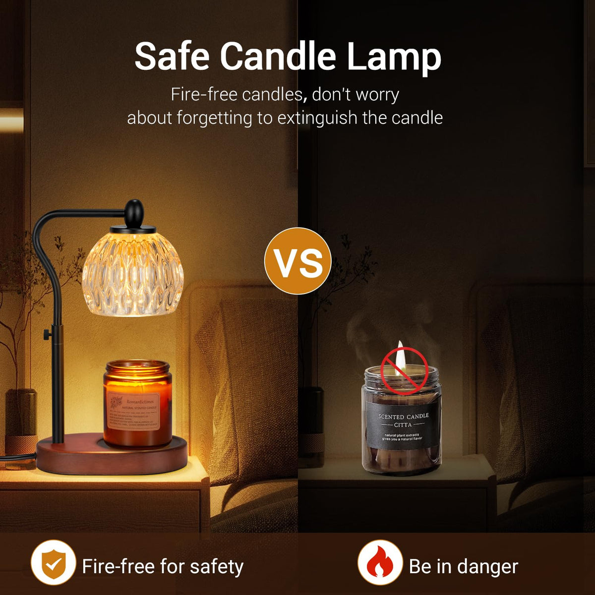 Retro design of the NVRGIUP Candle Lamp enhances home decor.