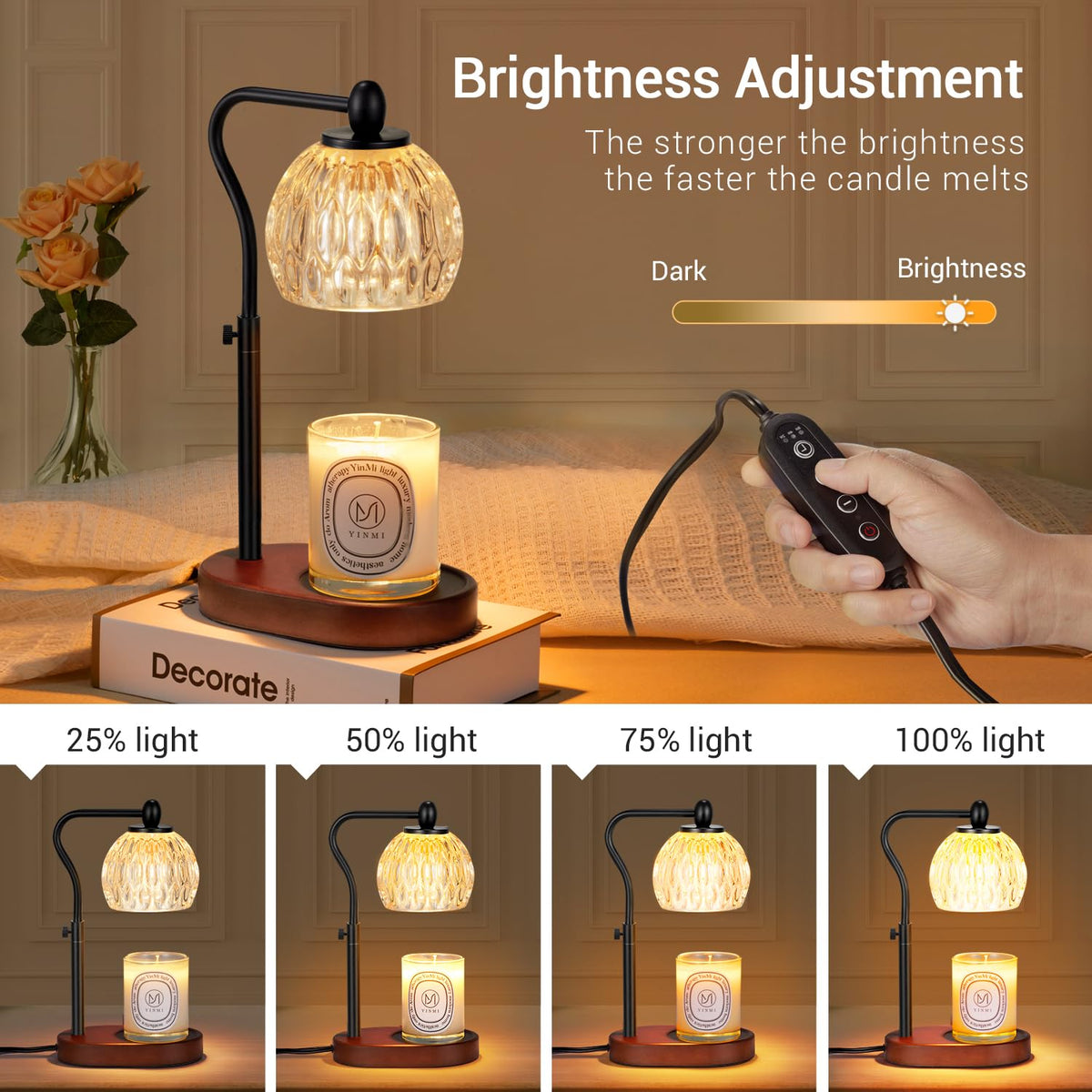 Top-wax-melting action of NVRGIUP lamp evenly releasing fragrance.