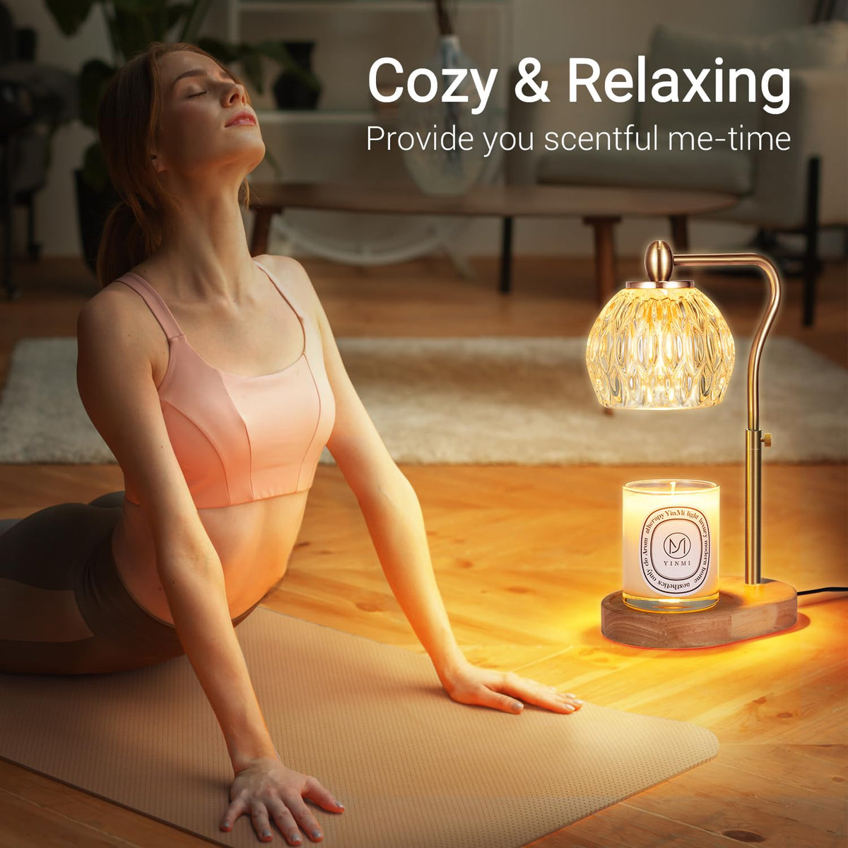 NVRGIUP Candle Warmer Lamp on a bedside table for tranquil sleep ambience.