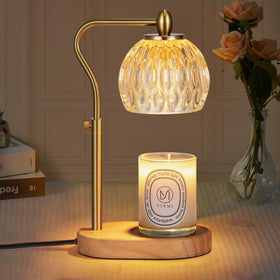 NVRGIUP Candle Warmer Lamp in gold, front view highlighting elegant decor and safe fragrance without flames.