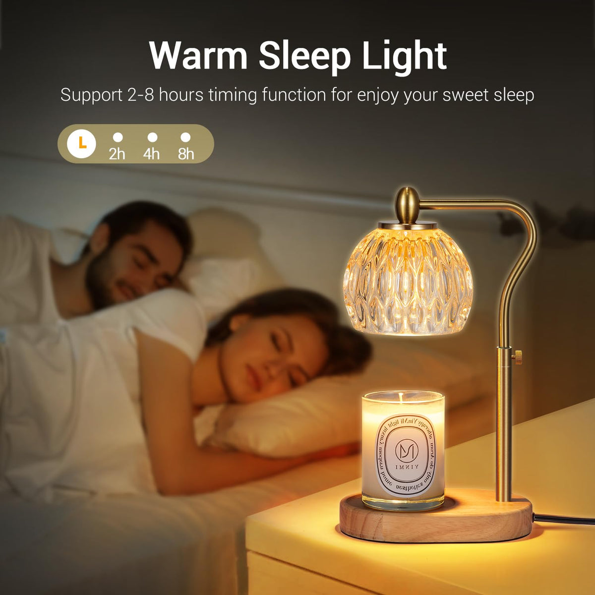 NVRGIUP Candle Warmer Lamp with height adjustment for versatile candle placement.