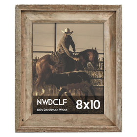 NWDCLF rustic 8x10 frame in reclaimed wood highlights warm texture for photos.