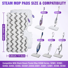 NXPPYY 8-pack s3601 pad with scrubbing strips for rugged stains and pet hair.
