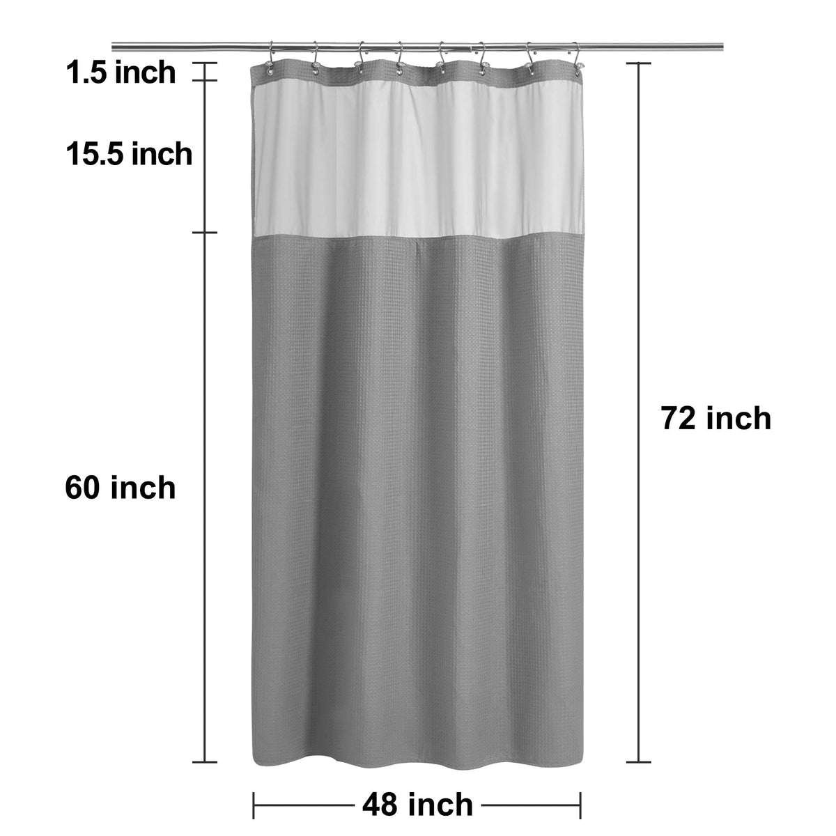 N&Y HOME rust-resistant hooks keep curtain securely in place.