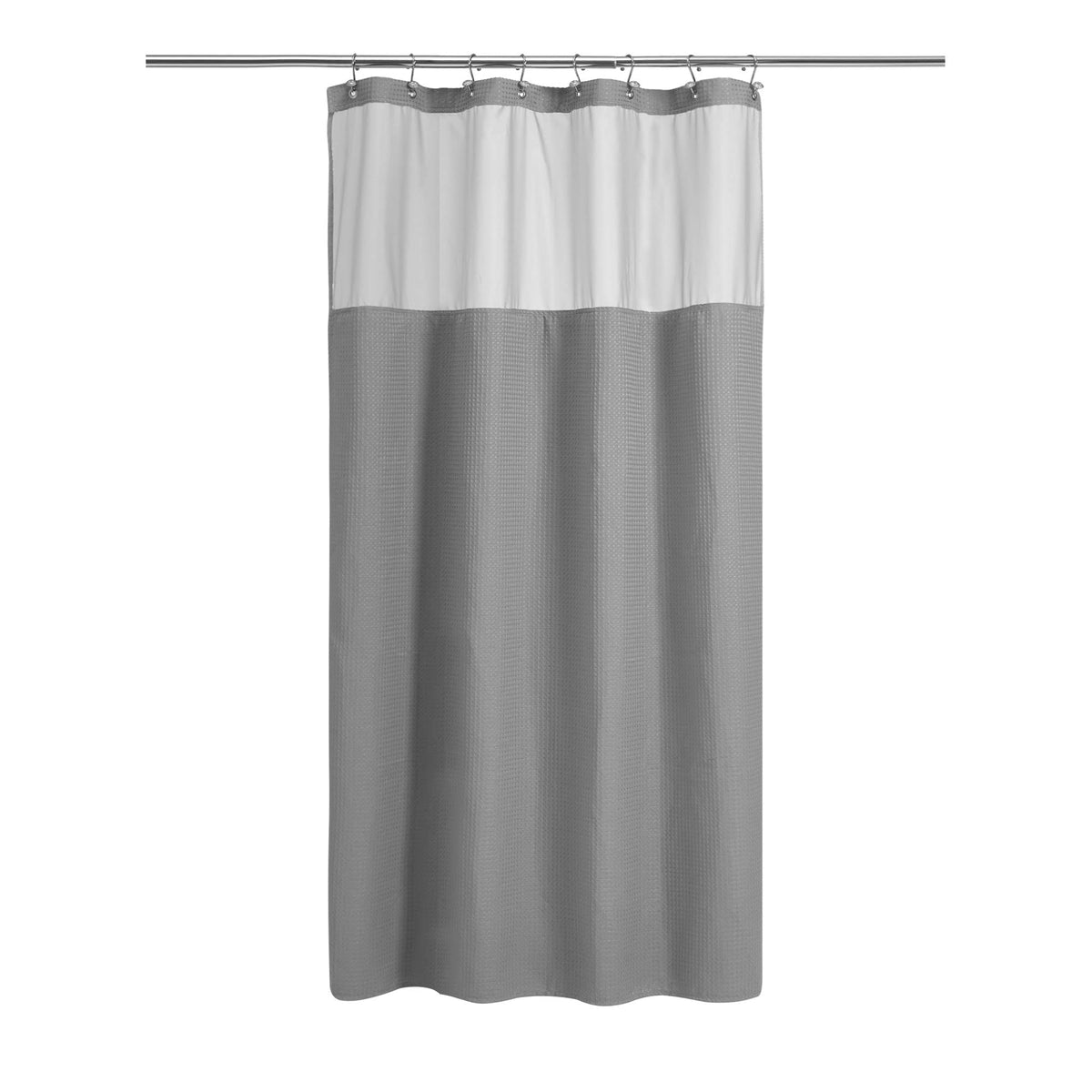 N&Y HOME 48in waffle weave shower curtain with liner and hooks for a hotel-style bath.