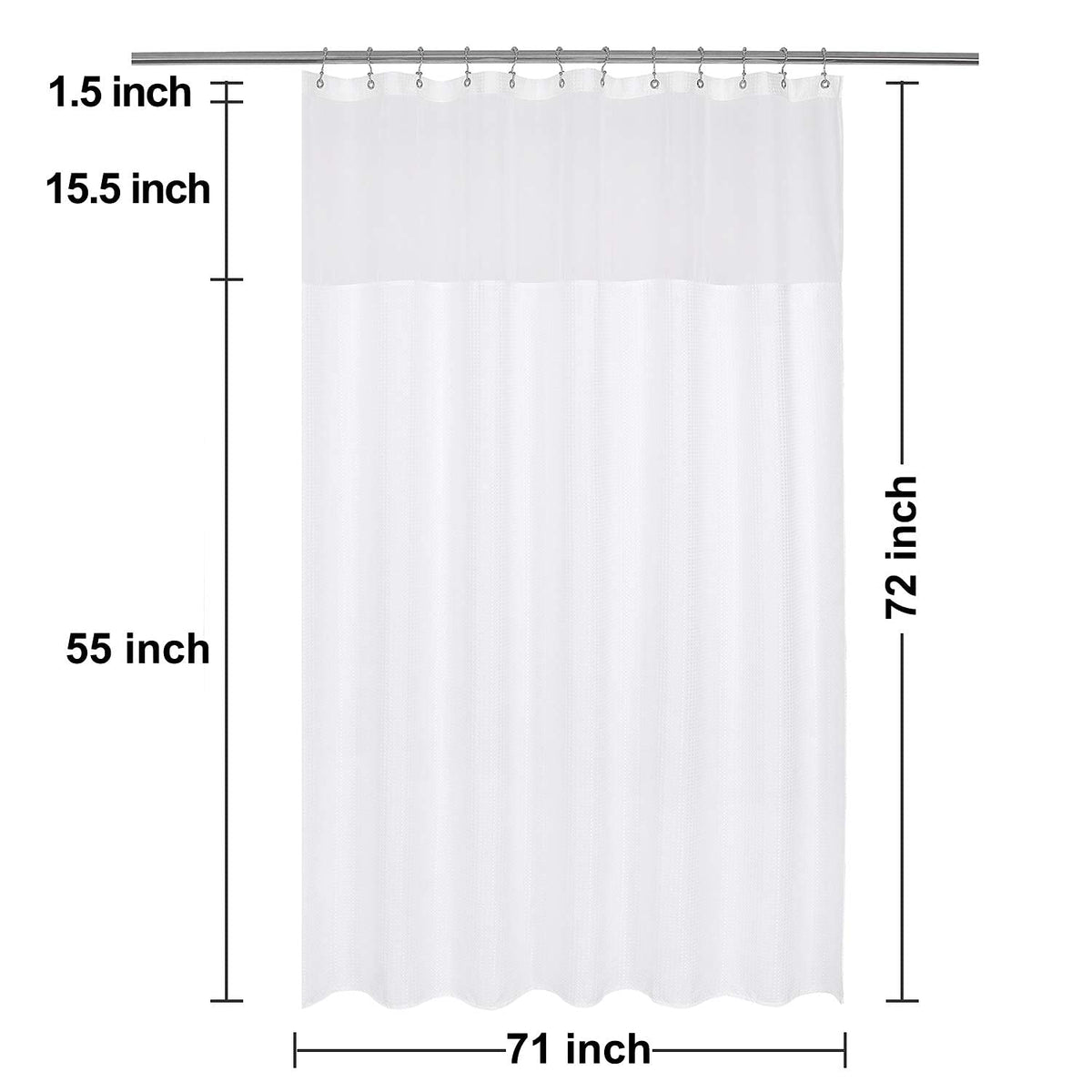 N&Y HOME 71x72 inch size fits standard bath configurations
