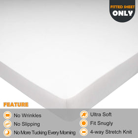 N&amp;Y HOME four-way stretch king fitted sheet showing deep pocket fit