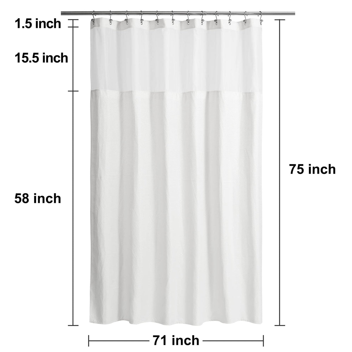 N&Y HOME heavyweight outer curtain creates a spa-like shower ambiance.