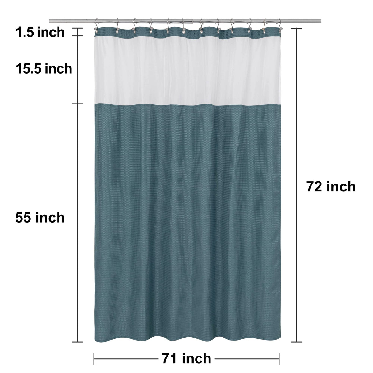 N&Y HOME heavyweight teal curtain with mesh panel for spa-like airflow.