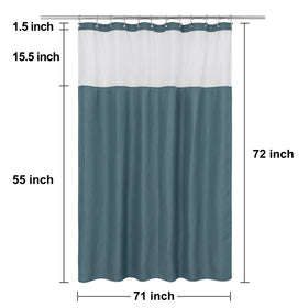 N&Y HOME heavyweight teal curtain with mesh panel for spa-like airflow.