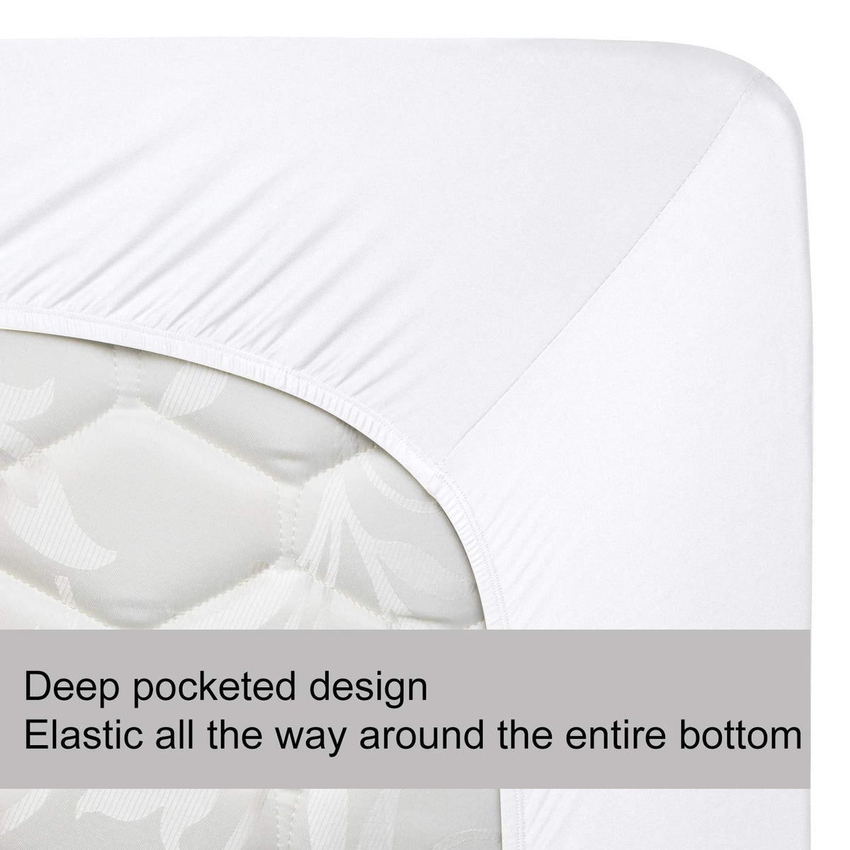 N&amp;Y HOME king-depth up to 13 inches compatible fitted sheet on bed