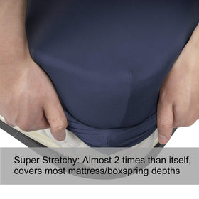 N&Y HOME fitted sheet with elastic bottom edge anchors corners.