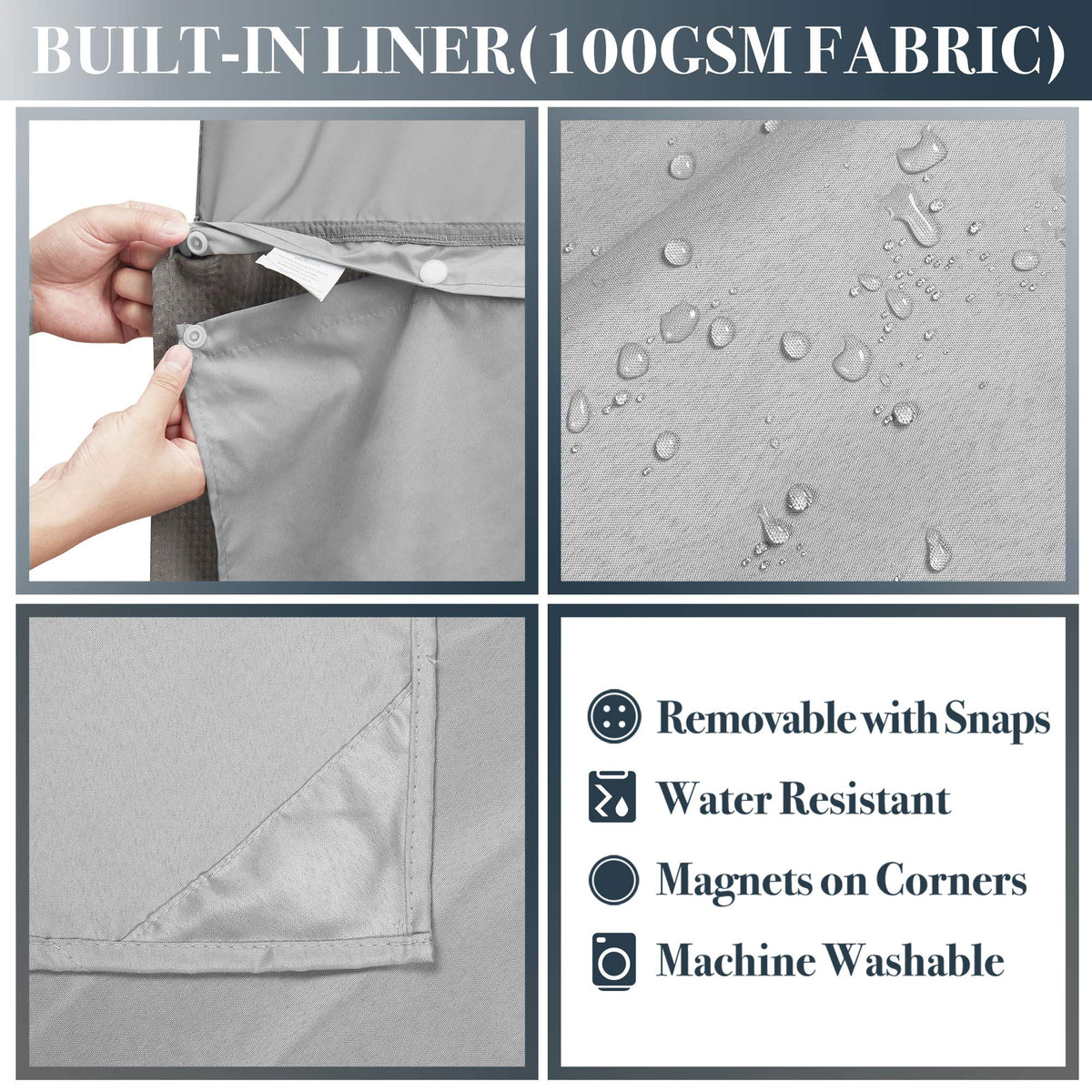 N&Y HOME snap-on liner demonstrates easy removal and cleaning.