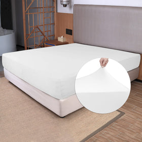 N&amp;Y HOME soft stretch king fitted sheet on mattress with stay-put fit