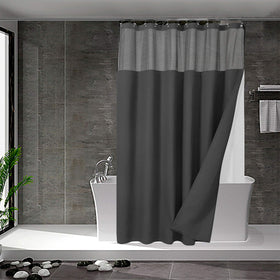 N&Y HOME waffle weave shower curtain with built-in liner for privacy and style