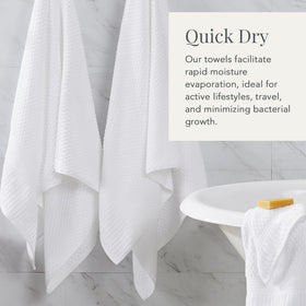 NY Loft Trinity towels show quick-dry performance in a spa-like setup.