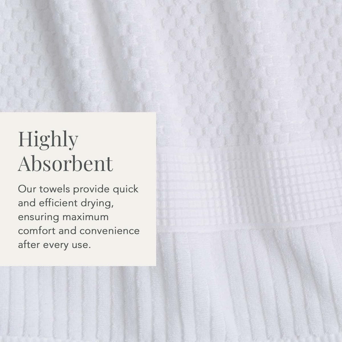 Four-towel set neatly displayed to emphasize value and coordinated style.