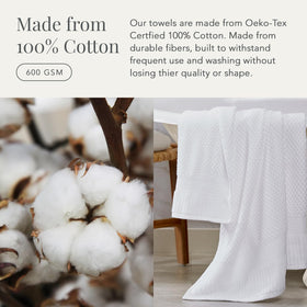 Texture detail highlights durable, plush loops on the bath towel.