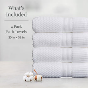 Close-up of textured weave highlighting absorbency and soft hand feel of NY Loft towels.