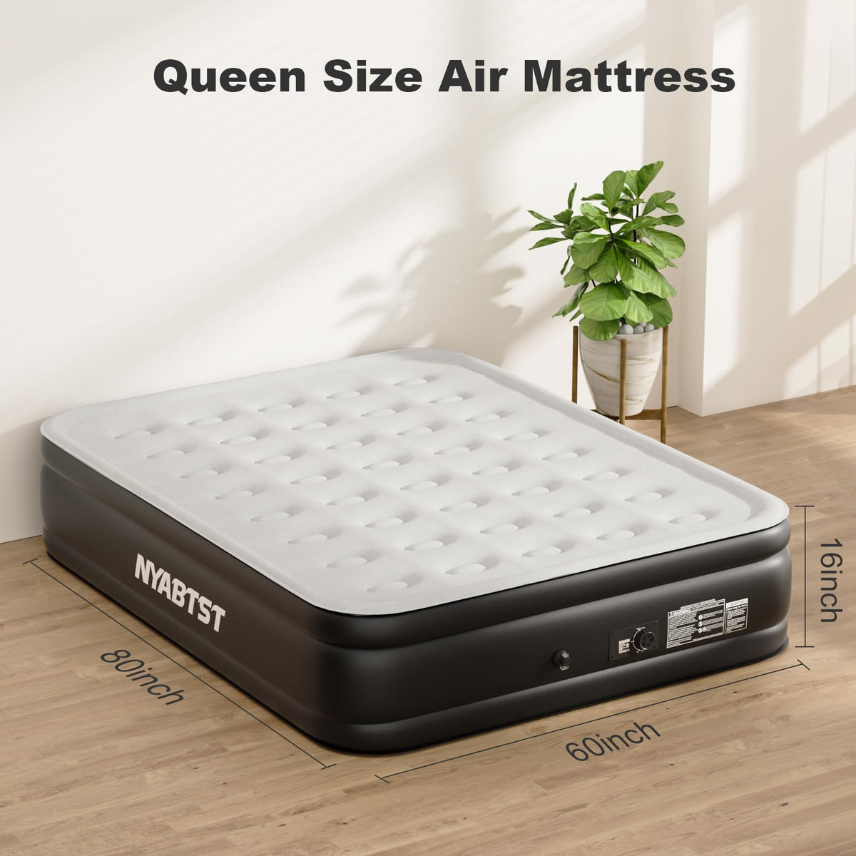 Nyabtst air mattress quick inflate in three minutes.