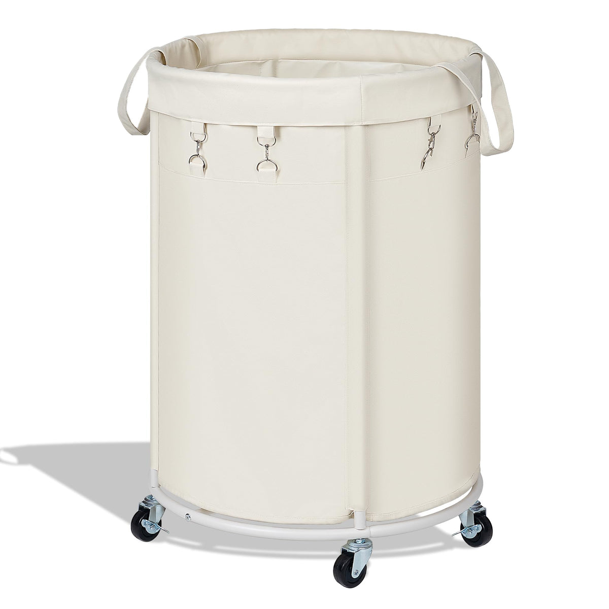 Nyamofly 150L rolling laundry basket with wheels, ideal for easy transport and storage.