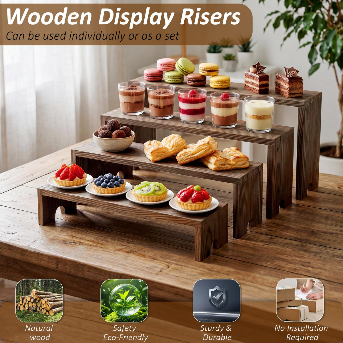 Nyamofly farmhouse decor wood stand ready for tabletop organization