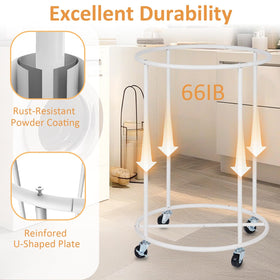 Nyamofly locking wheels secure the cart during loading and use.