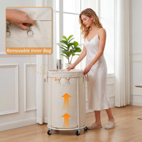 Nyamofly waterproof laundry bag with PVC coating protects contents from moisture.