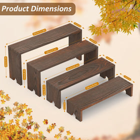 Nyamofly wooden display risers close-up grain highlights rustic charm for tables