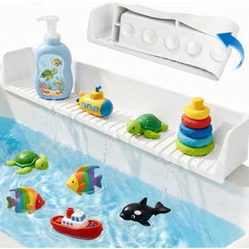 NYELOZIO bathtub splash guard for kids keeps bath splashes under control