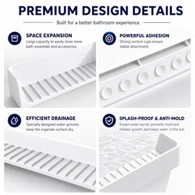 NYELOZIO white bathroom organizer adds tidy space to tub area