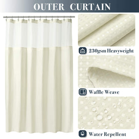 N&Y HOME snap-in liner attached to curtain for easy cleaning and replacement.