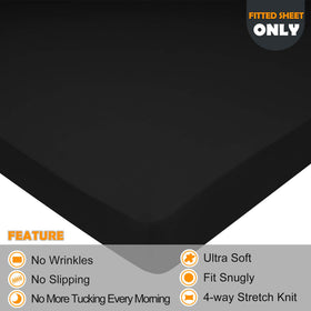 N&Y HOME fitted sheet shows snug-fit elastic edge preventing corners from lifting.