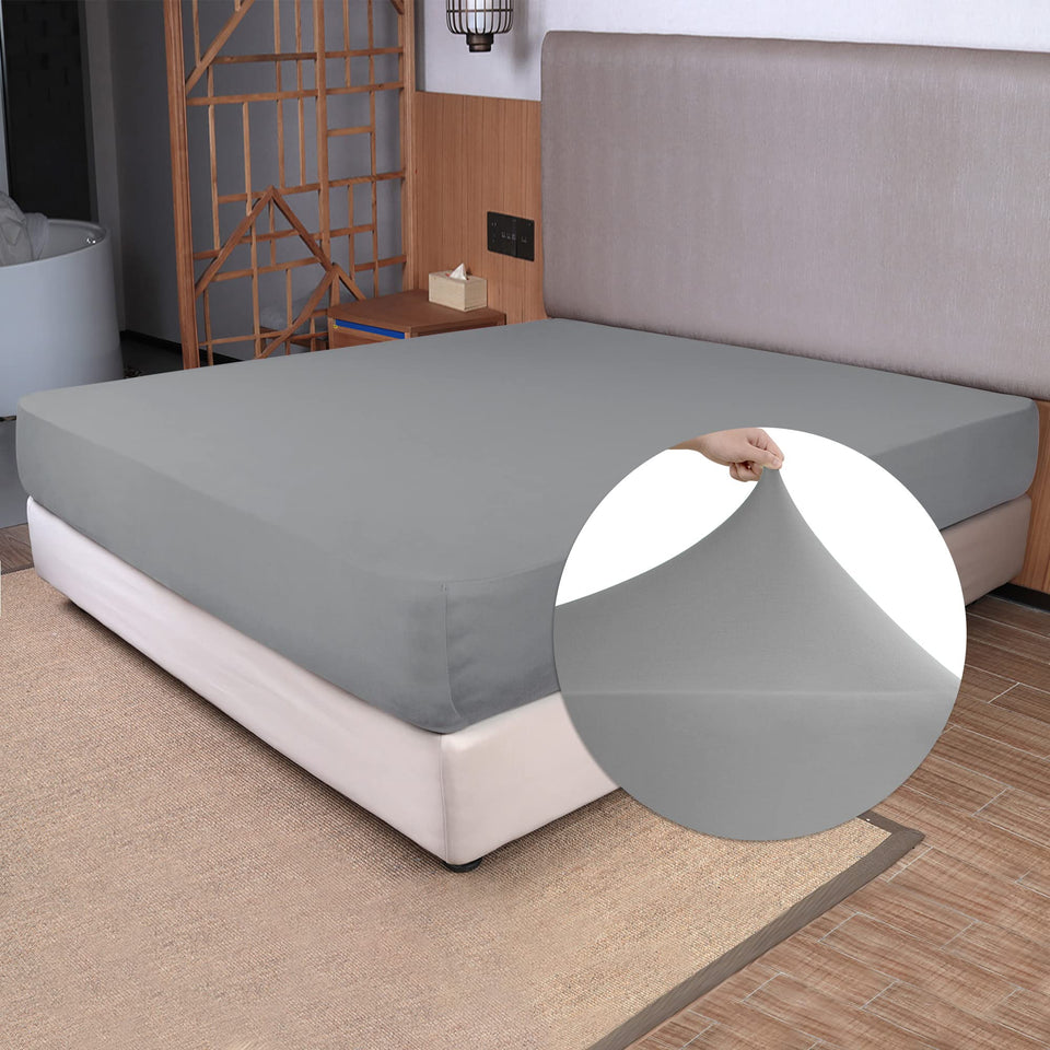 N&Y HOME king-size fitted sheet with 4-way stretch for secure nightly fit.