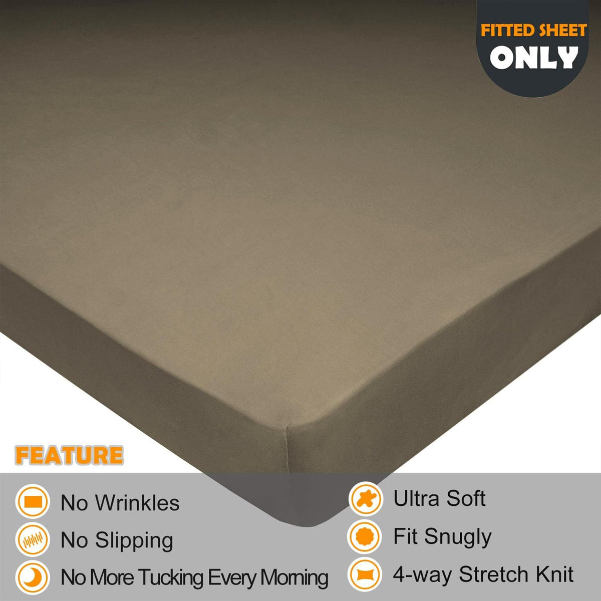 N&Y HOME fitted sheet shows full bottom elastic to prevent slipping at corners.