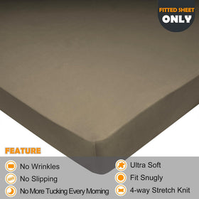 N&Y HOME fitted sheet shows full bottom elastic to prevent slipping at corners.