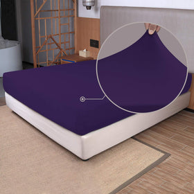 N&Y HOME king-size fitted sheet stretch close-up shows 4-way knit for a snug fit