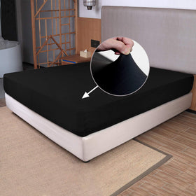 N&Y HOME king-size fitted sheet with stretch knit for secure night-long fit.