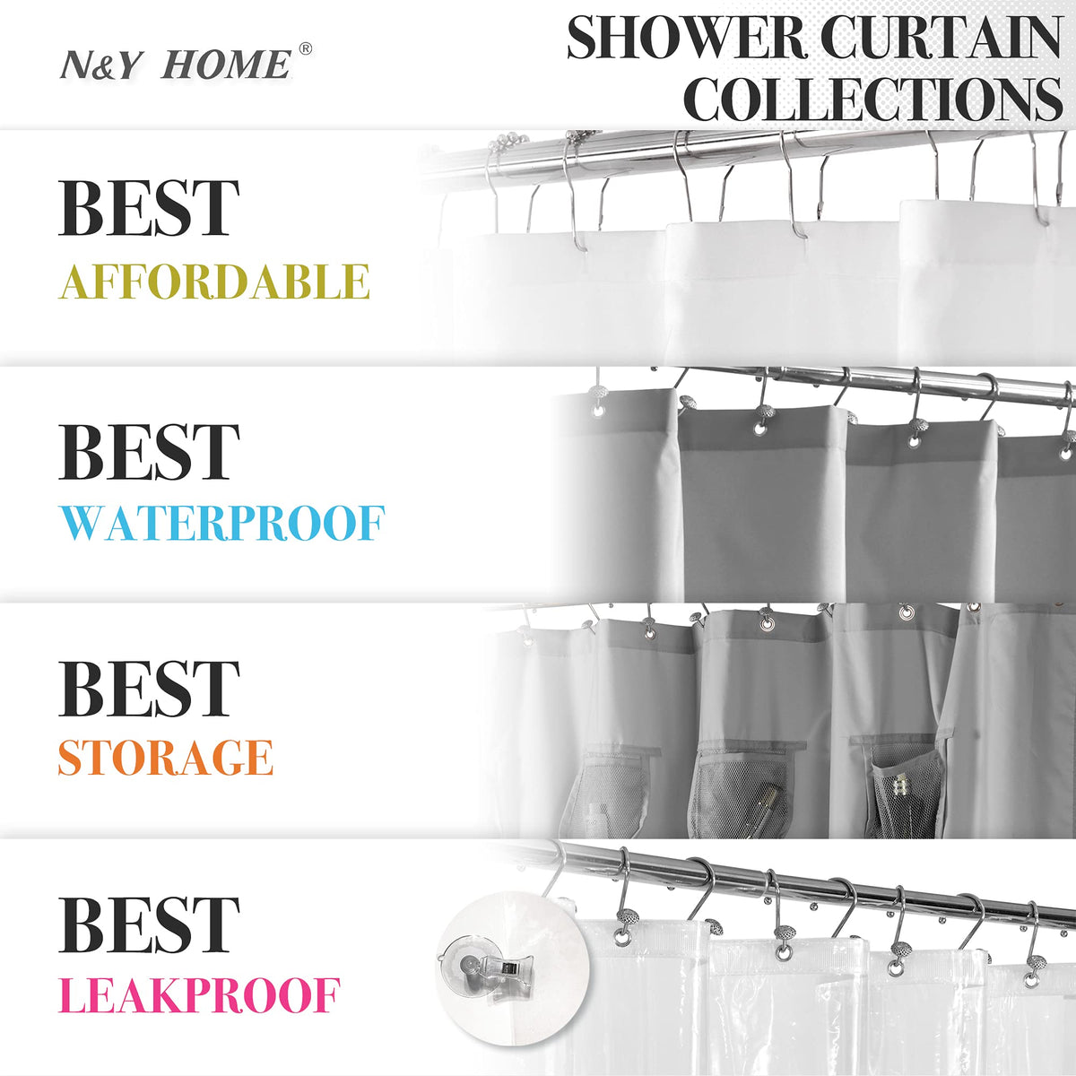 N&Y HOME machine-washable curtain and liner for simple care.