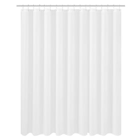 N&Y HOME shower curtain liner header close-up, durable top edge for long-lasting use
