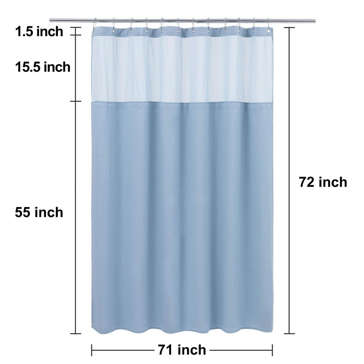 N&Y HOME water-repellent curtain and liner dry quickly after showers.