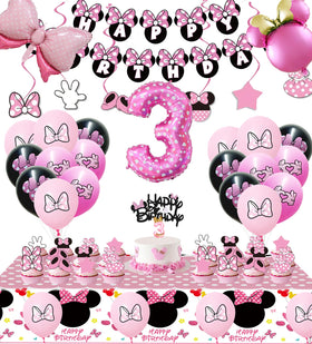 Nyhpar Pink Mouse banner for a third birthday party, ideal photo backdrop.