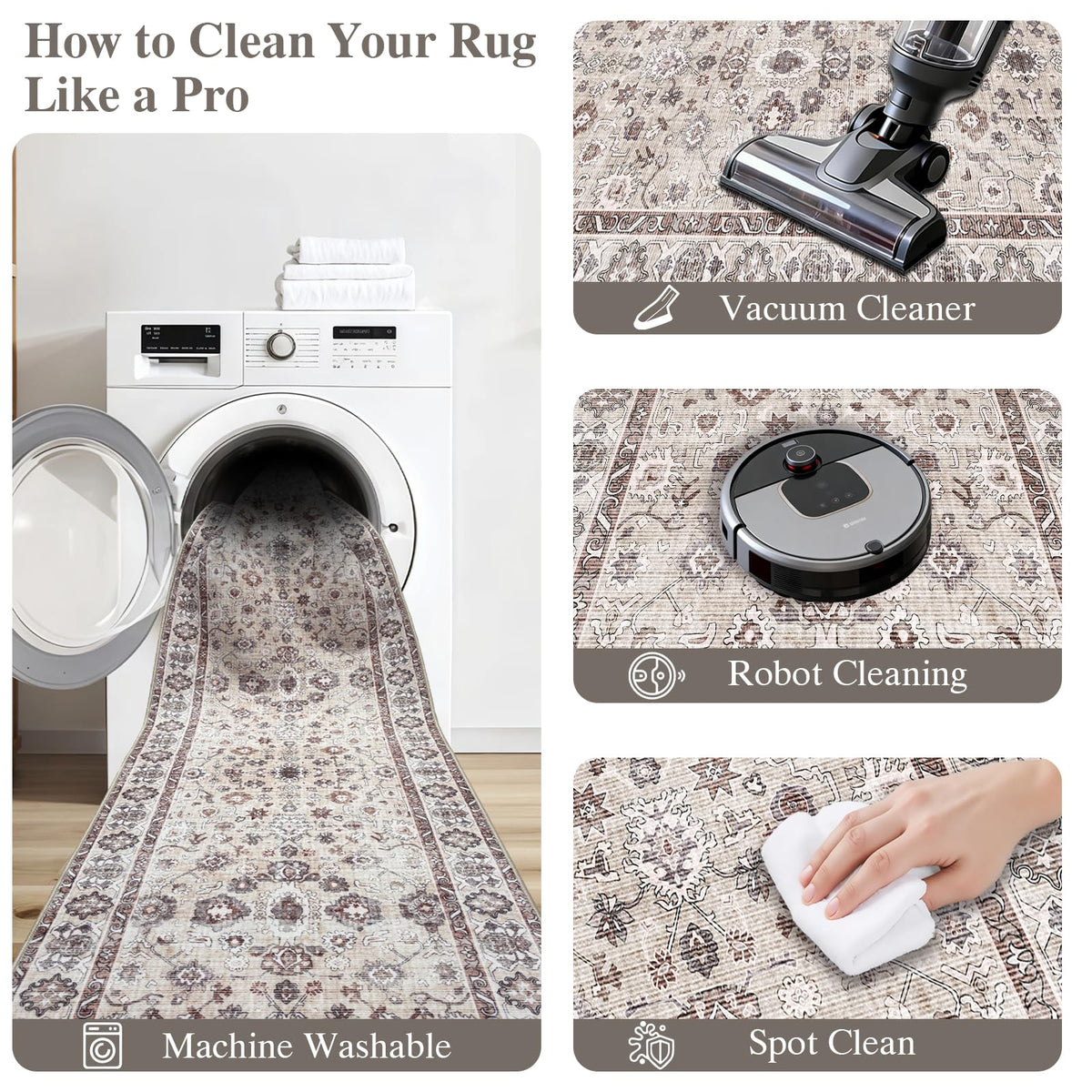 NYZEL 36x36 inch rug fits under most doors and entryways.