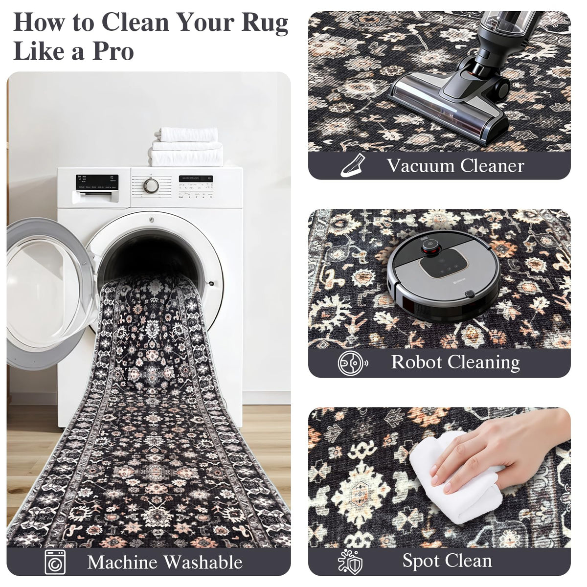 NYZEL low-pile rug durable for high foot traffic with less shedding.