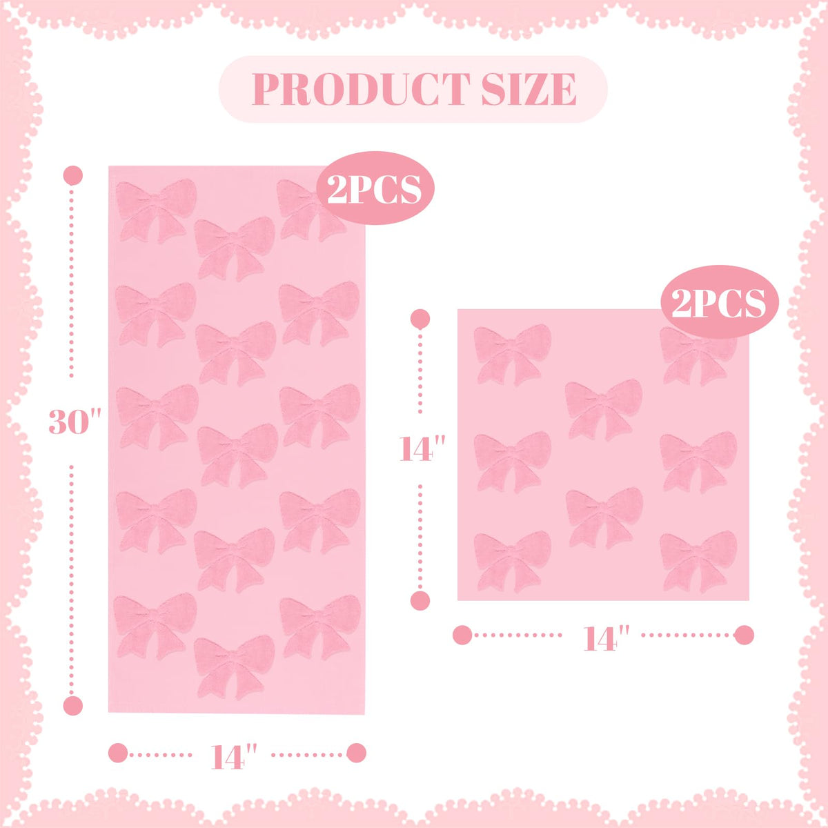 NZNDB pink bow wash cloth 14x14 ideal for face and hands.