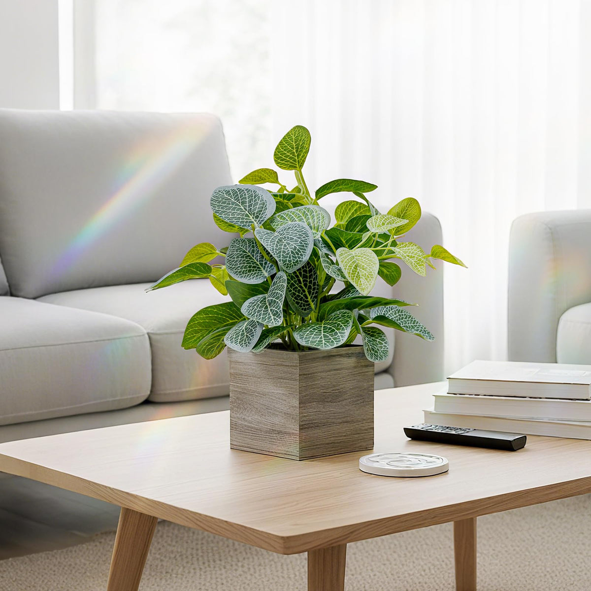Nztze 12inch-artificial-plant-vase: fits desks or shelves with instant greenery