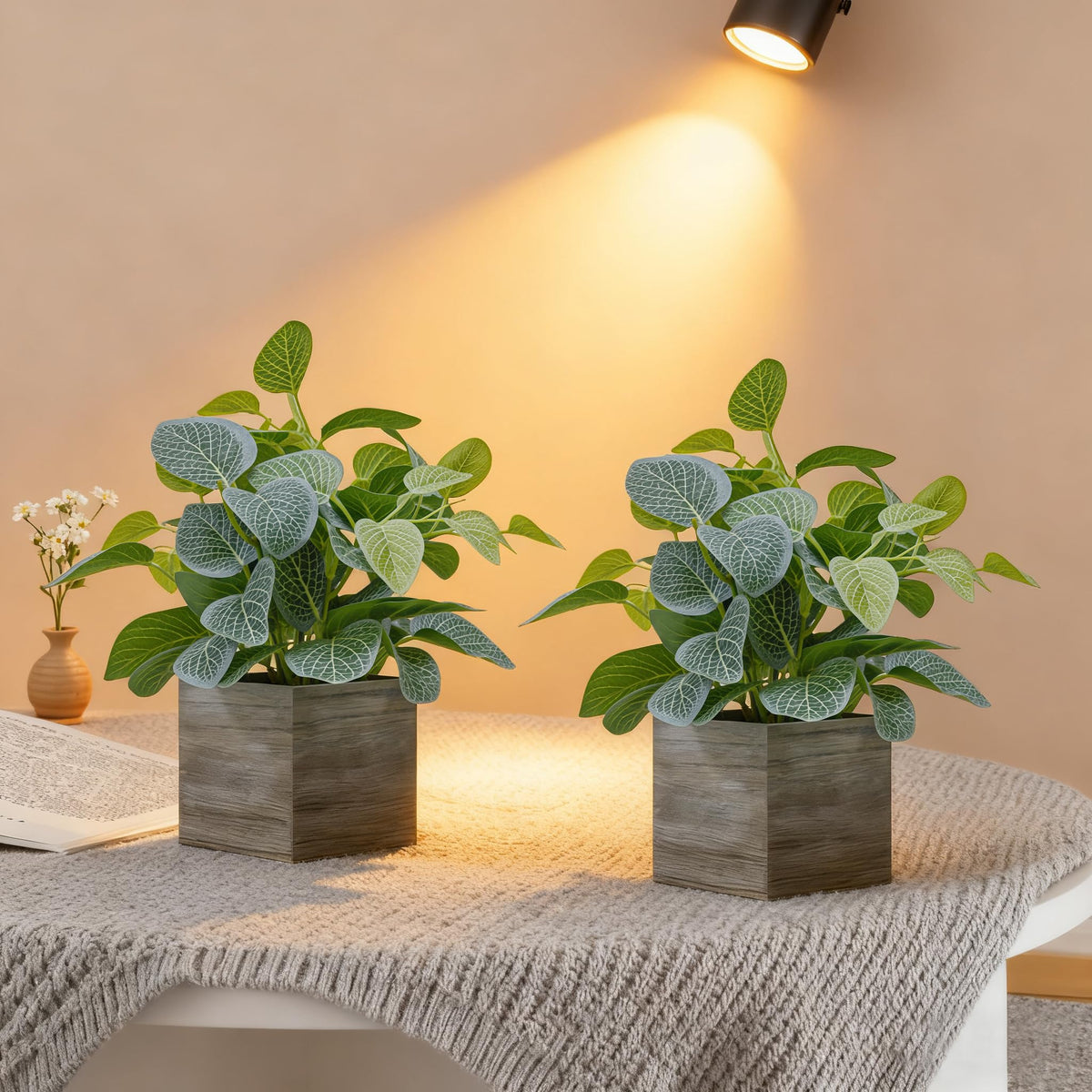 Nztze 2-pack eucalyptus 12in: lifelike greenery for desk or shelf refresh