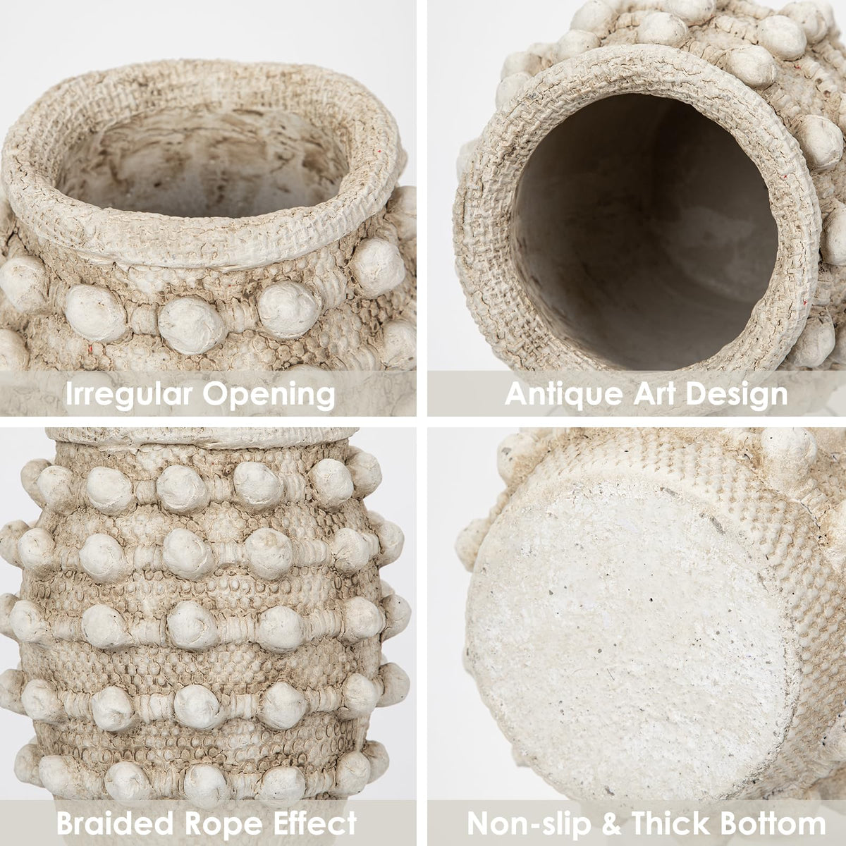 Oairse Beige cement vase body for minimalist decor and durability