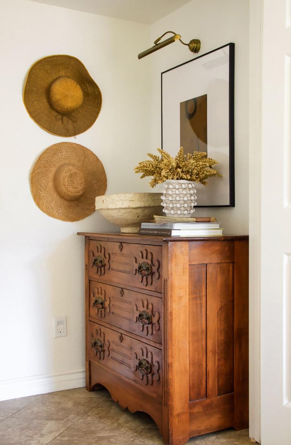 Oairse Vase as a dining table centerpiece in a rustic setting